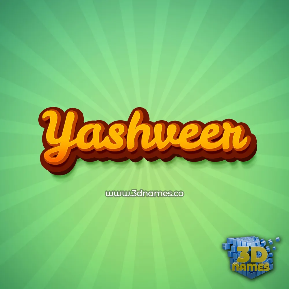 yashveer in Green Rays style - 3D name wallpaper