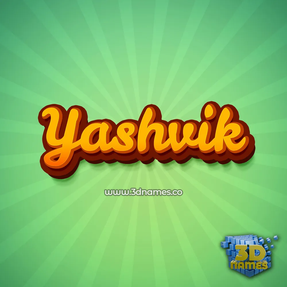 yashvik in Green Rays style - 3D name wallpaper