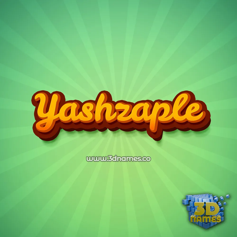 yashzaple in Green Rays style - 3D name wallpaper