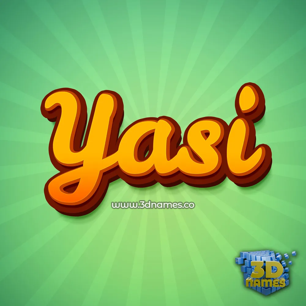 yasi in Green Rays style - 3D name wallpaper