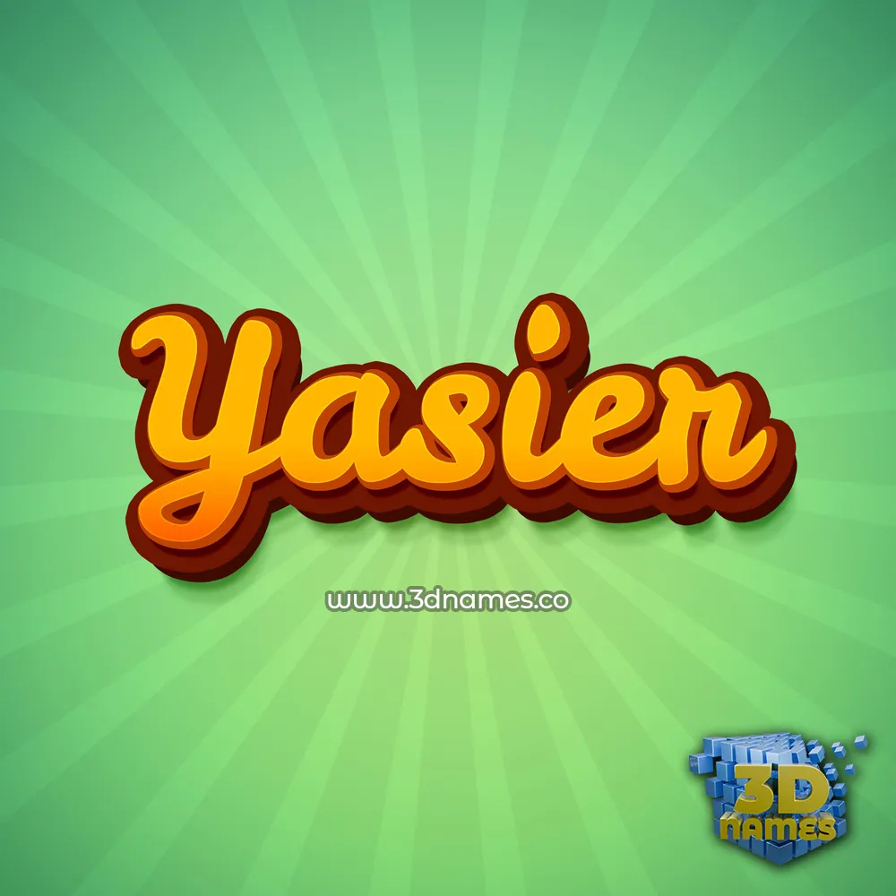 yasier in Green Rays style - 3D name wallpaper