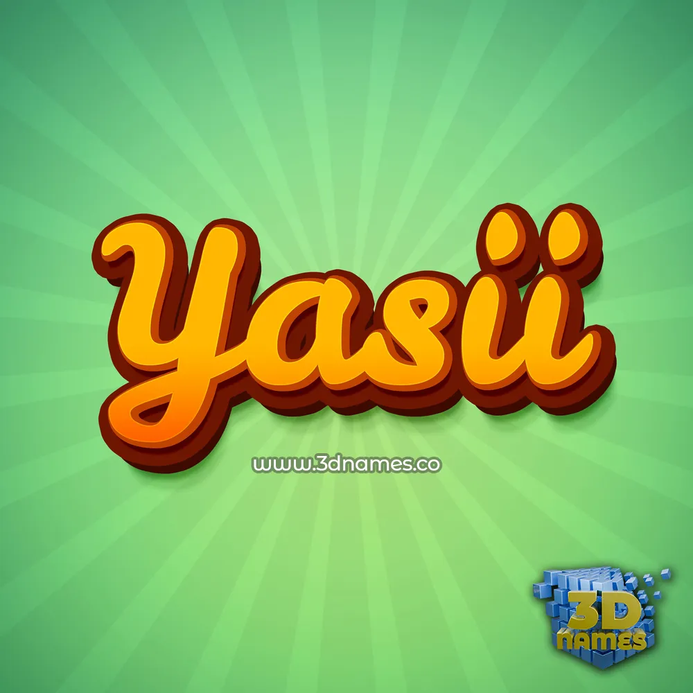 yasii in Green Rays style - 3D name wallpaper