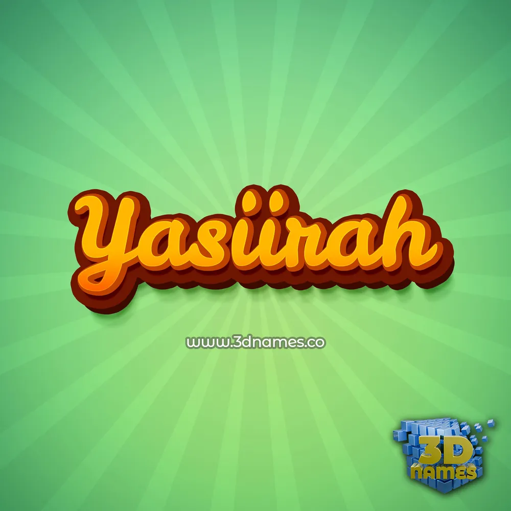 yasiirah in Green Rays style - 3D name wallpaper