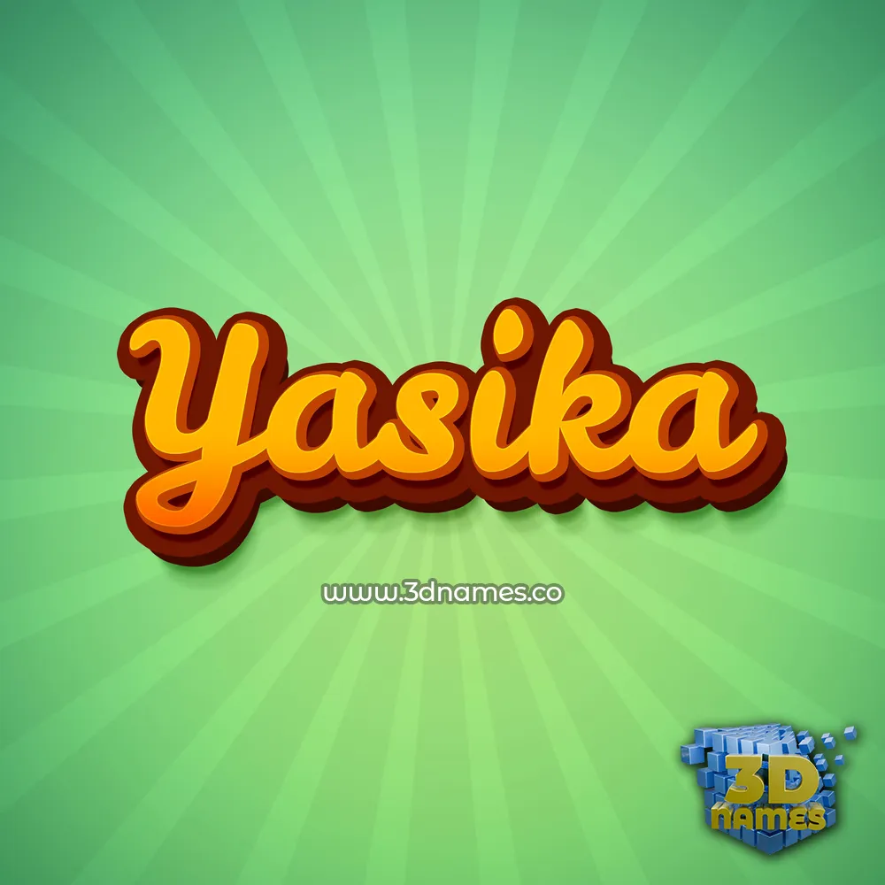 yasika in Green Rays style - 3D name wallpaper