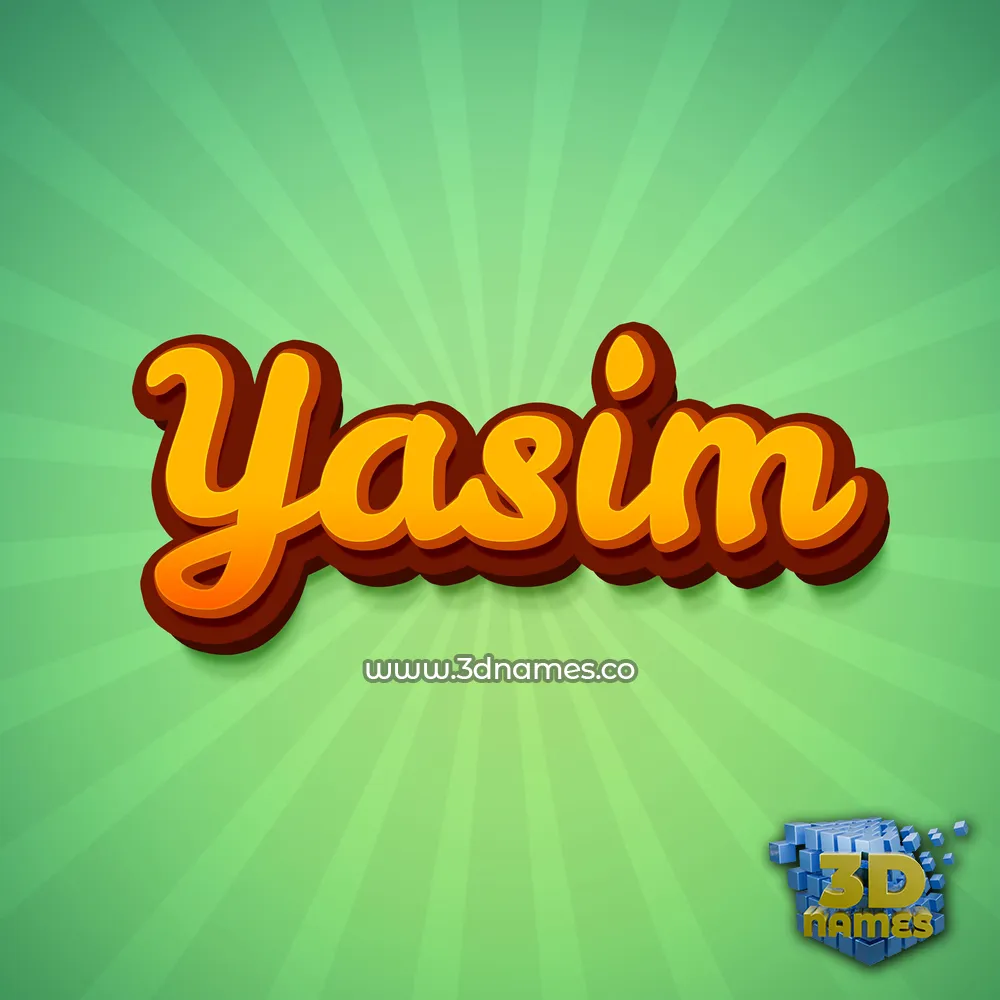 yasim in Green Rays style - 3D name wallpaper