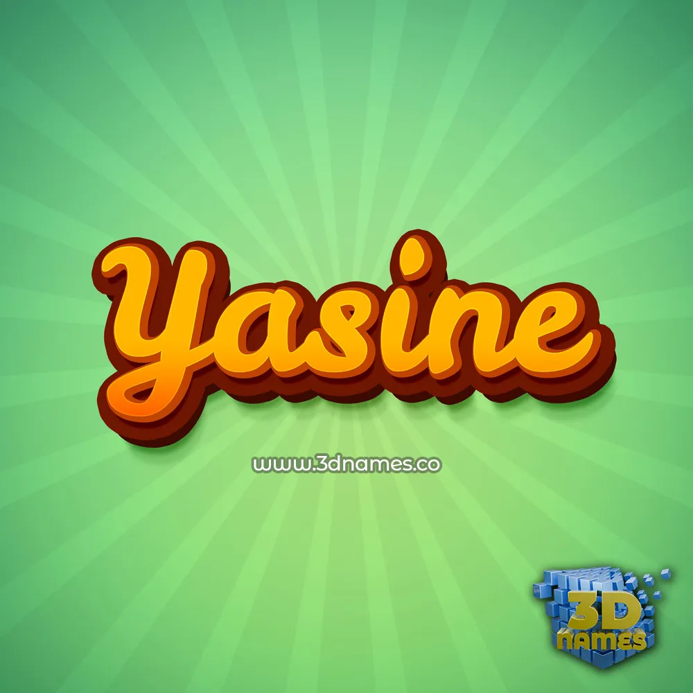 yasine in Green Rays style - 3D name wallpaper