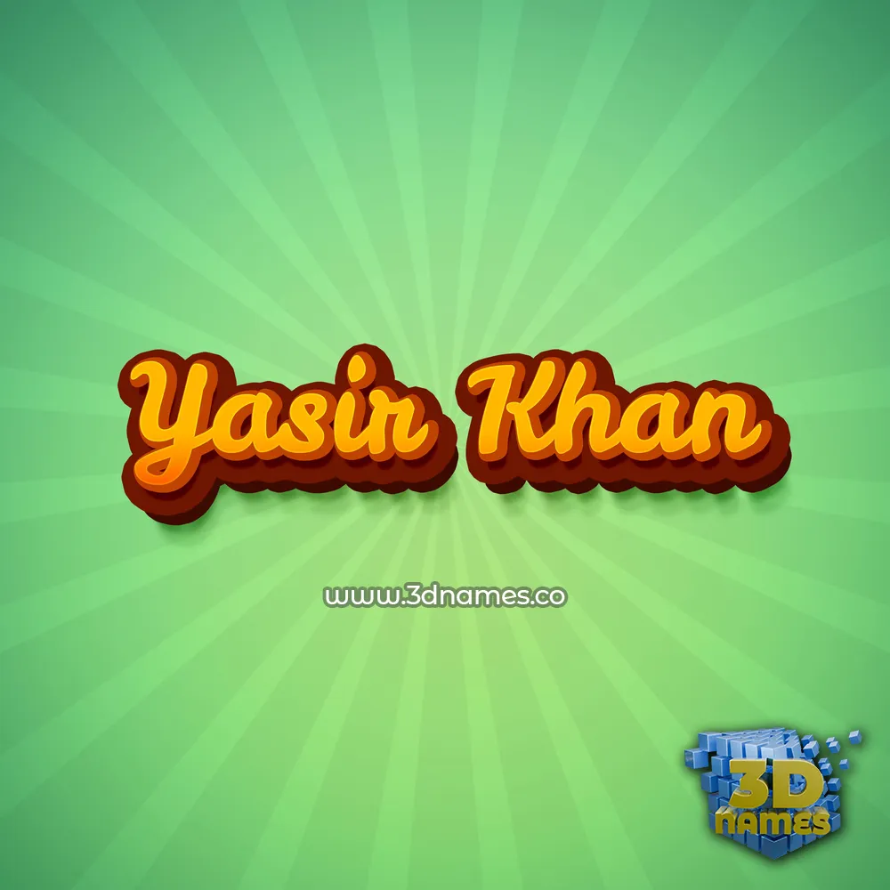yasir khan in Green Rays style - 3D name wallpaper