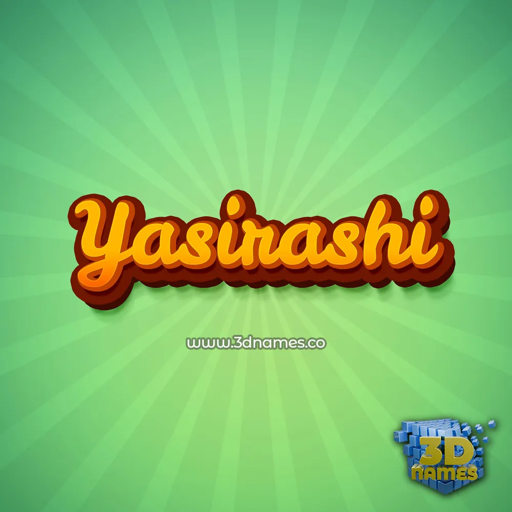 yasirashi in Green Rays style - 3D name wallpaper