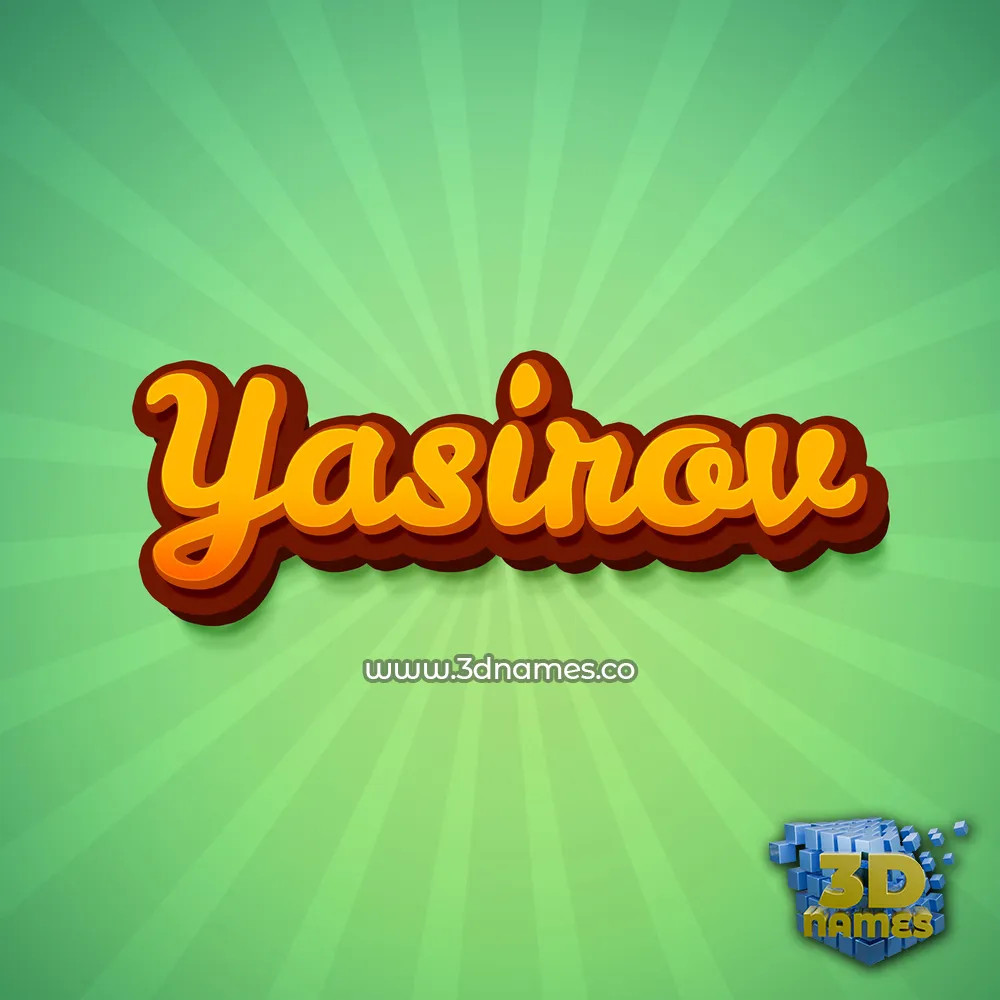 yasirov in Green Rays style - 3D name wallpaper