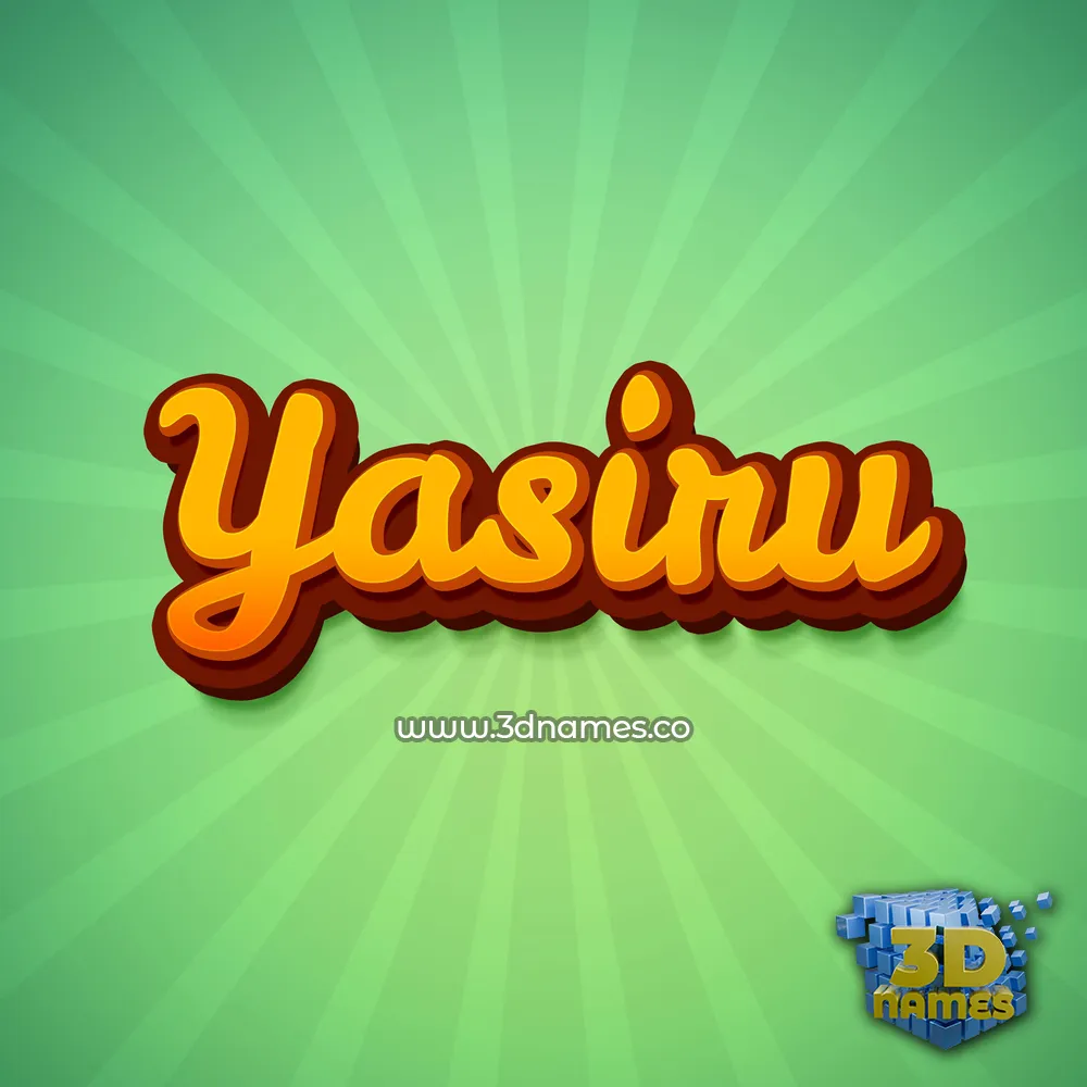 yasiru in Green Rays style - 3D name wallpaper