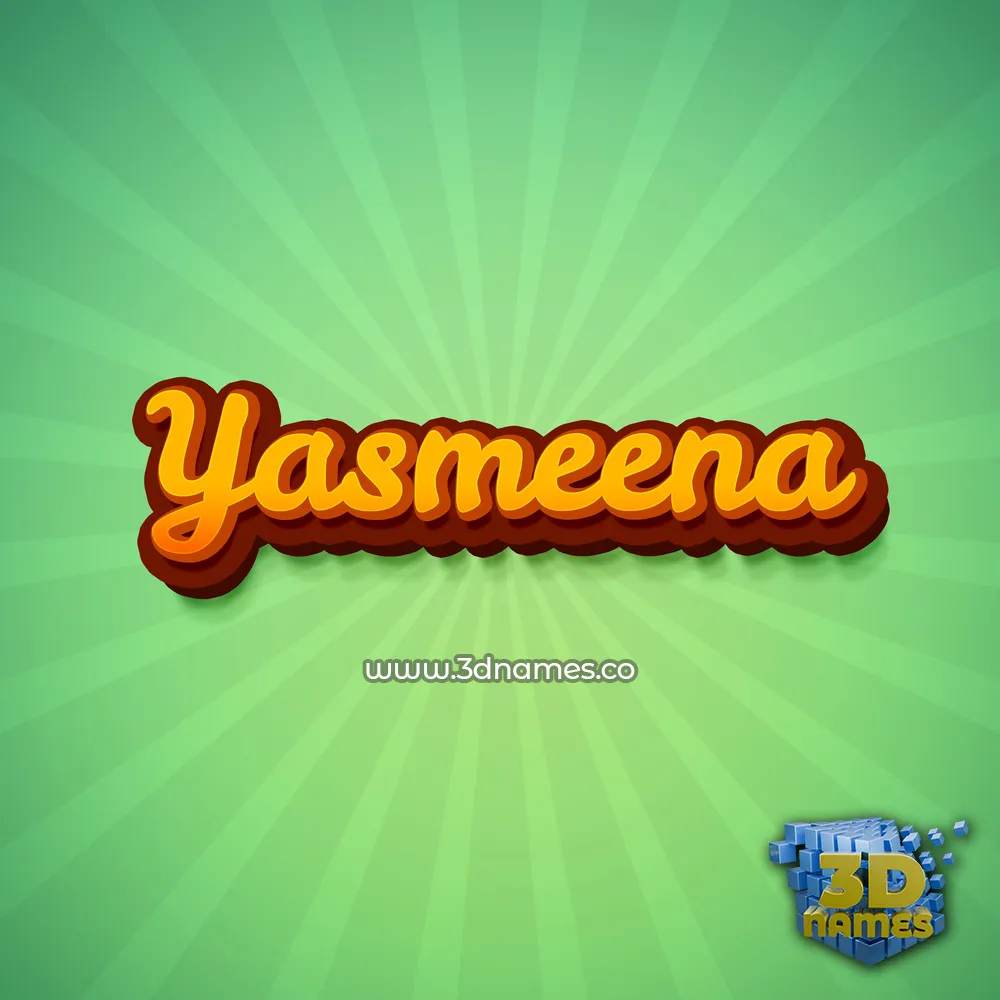 yasmeena in Green Rays style - 3D name wallpaper