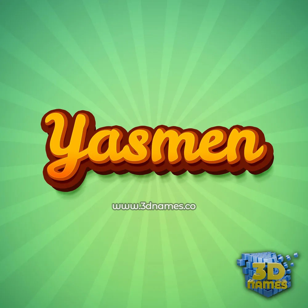 yasmen in Green Rays style - 3D name wallpaper
