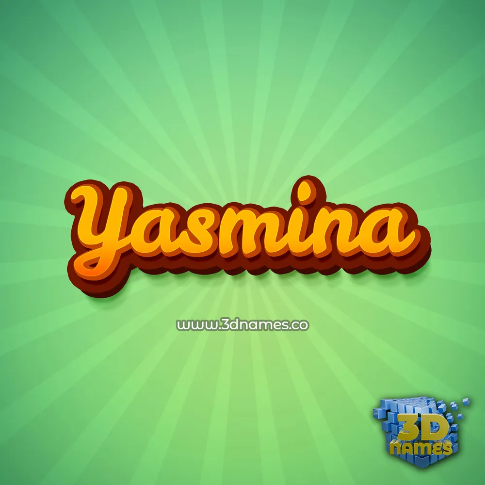 yasmina in Green Rays style - 3D name wallpaper