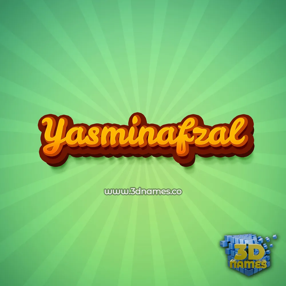 yasminafzal in Green Rays style - 3D name wallpaper