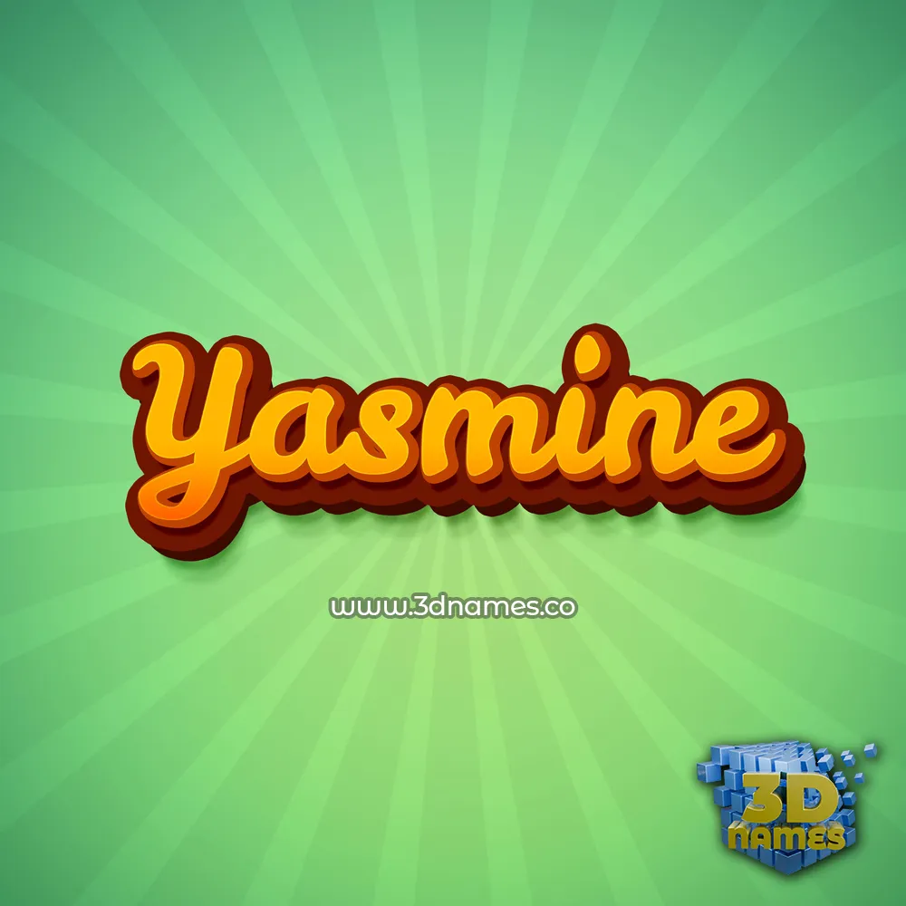 yasmine in Green Rays style - 3D name wallpaper