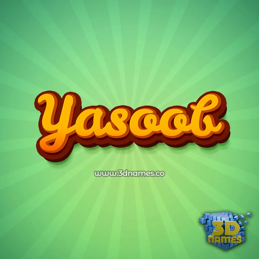 yasoob in Green Rays style - 3D name wallpaper