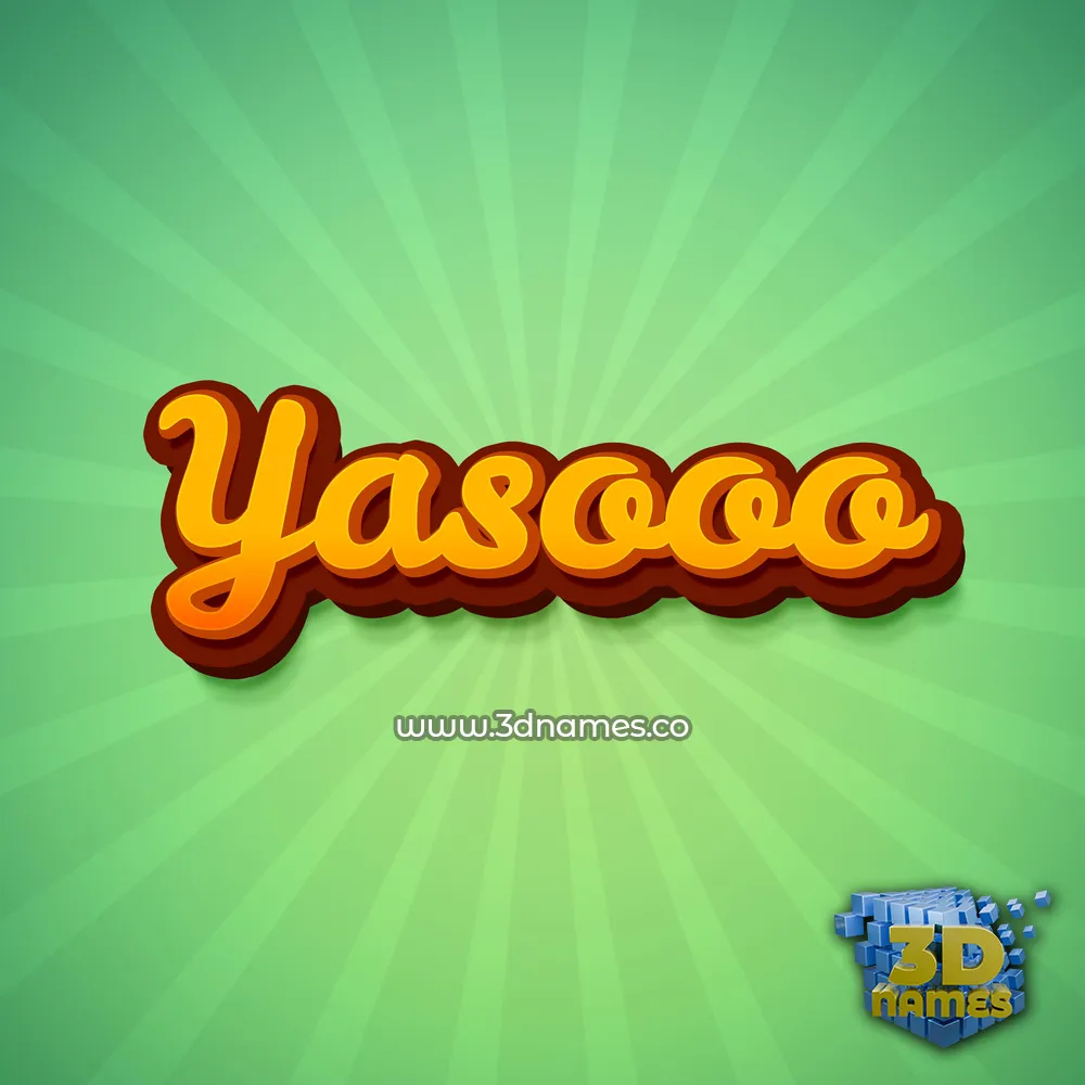 yasooo in Green Rays style - 3D name wallpaper