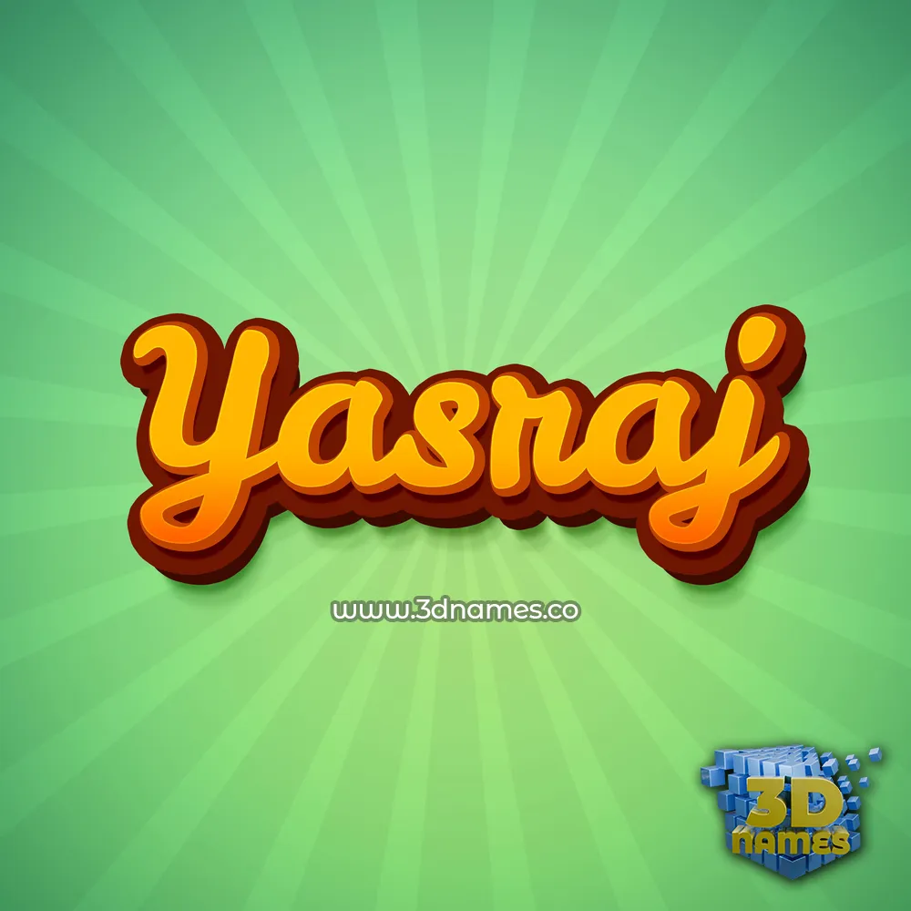 yasraj in Green Rays style - 3D name wallpaper