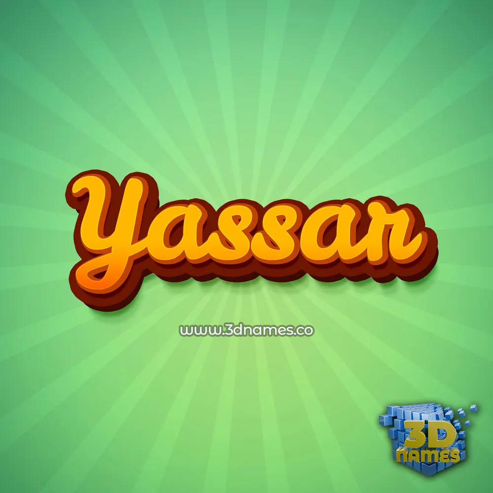 yassar in Green Rays style - 3D name wallpaper