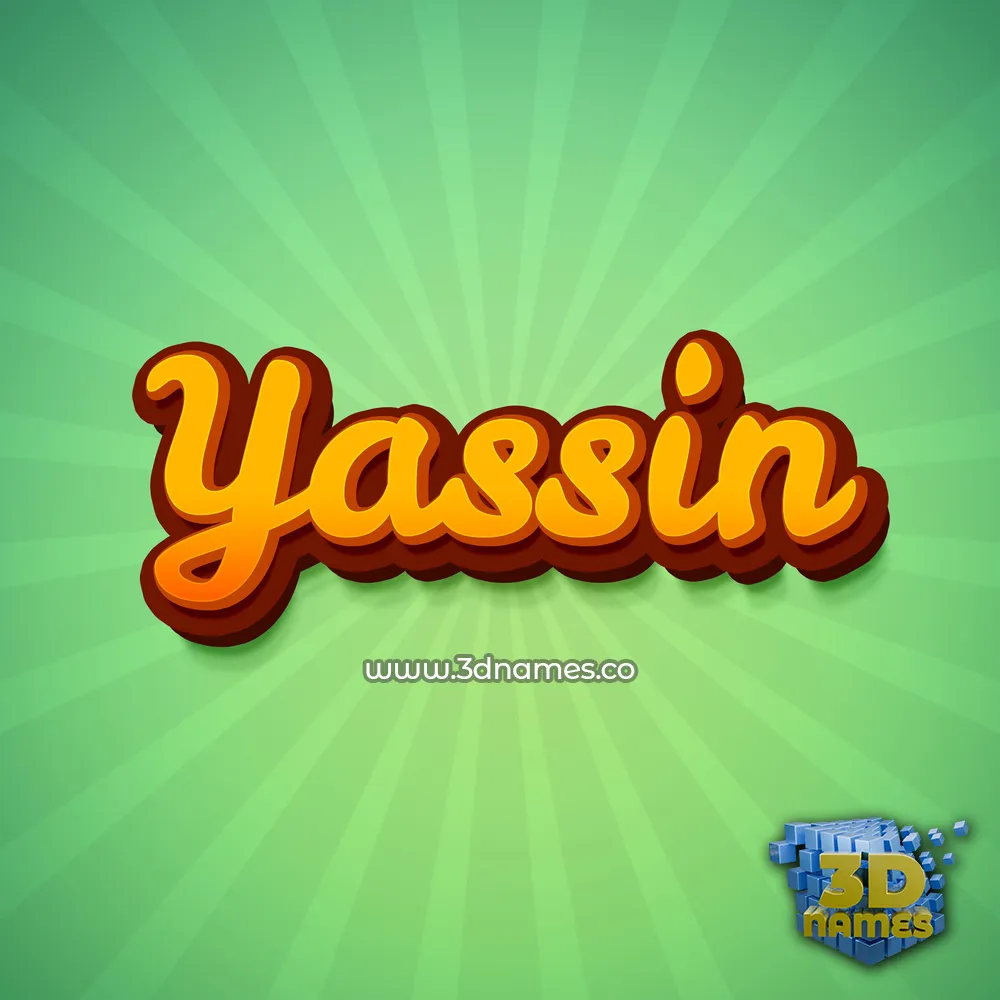 yassin in Green Rays style - 3D name wallpaper
