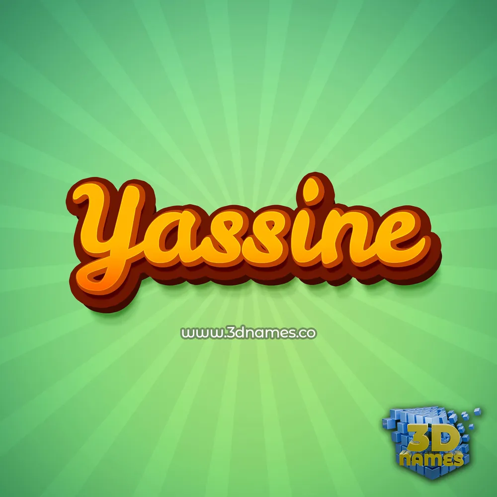 yassine in Green Rays style - 3D name wallpaper