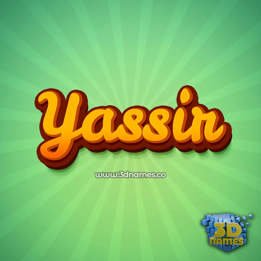 yassir in Green Rays style - 3D name wallpaper