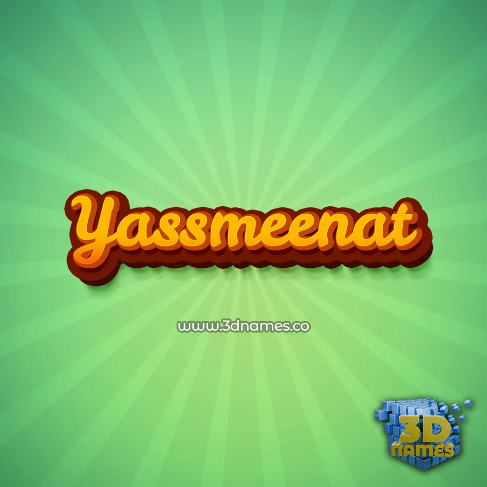 yassmeenat in Green Rays style - 3D name wallpaper
