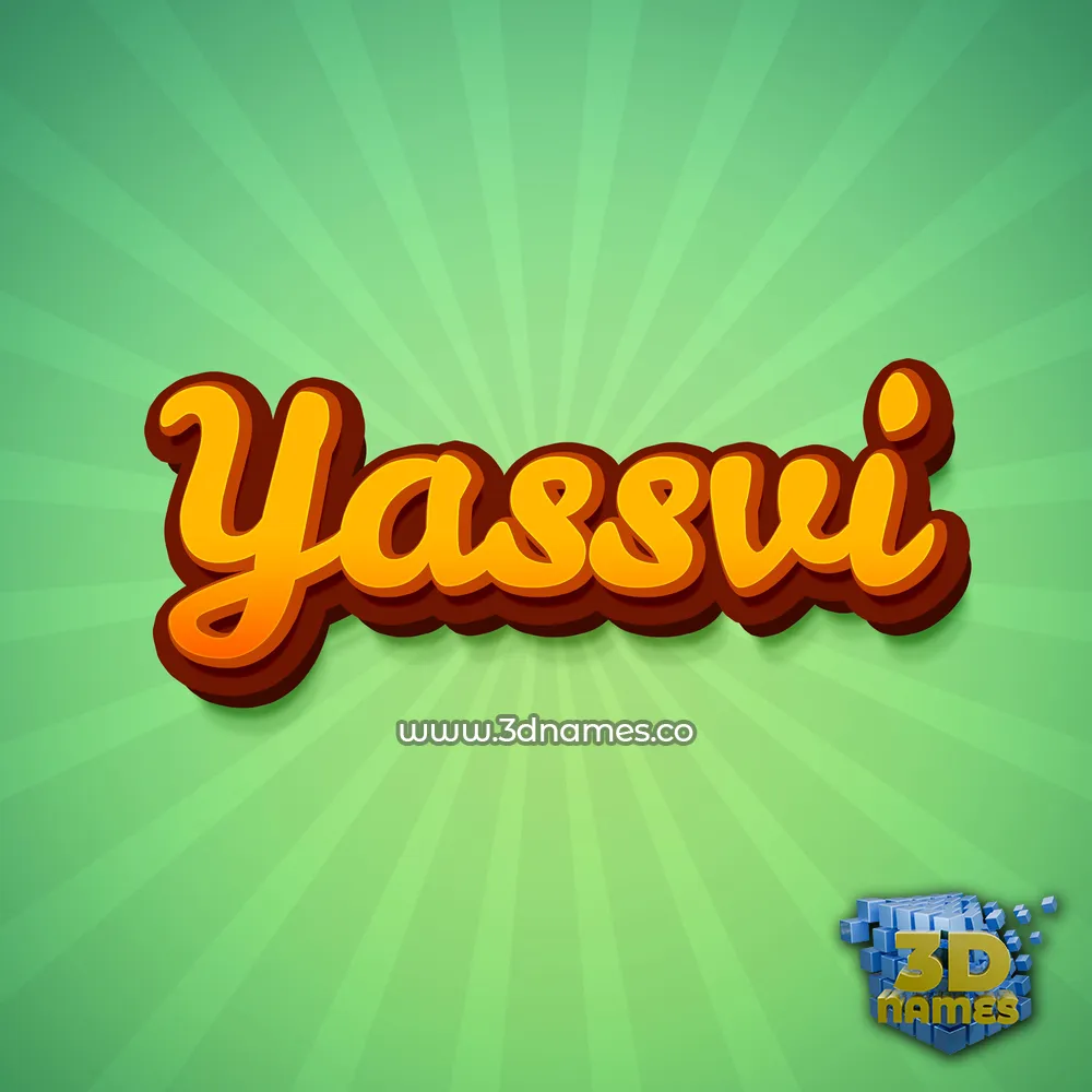 yassvi in Green Rays style - 3D name wallpaper
