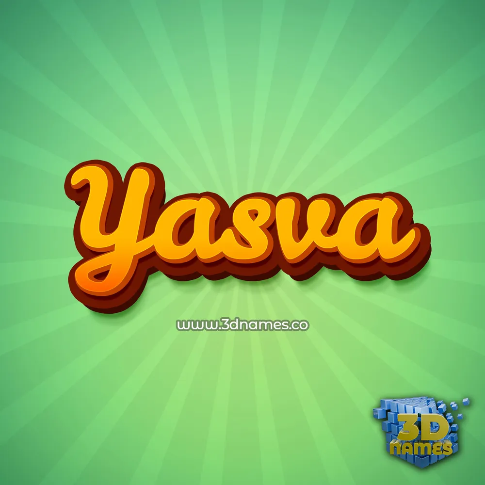 yasva in Green Rays style - 3D name wallpaper