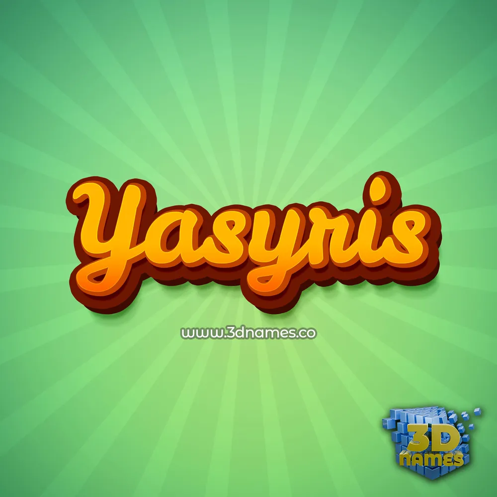 yasyris in Green Rays style - 3D name wallpaper