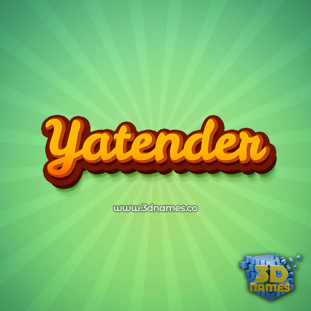 yatender in Green Rays style - 3D name wallpaper