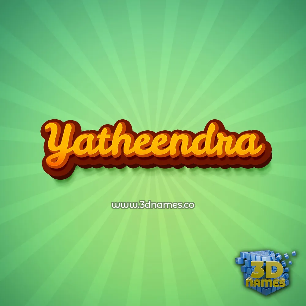 yatheendra in Green Rays style - 3D name wallpaper
