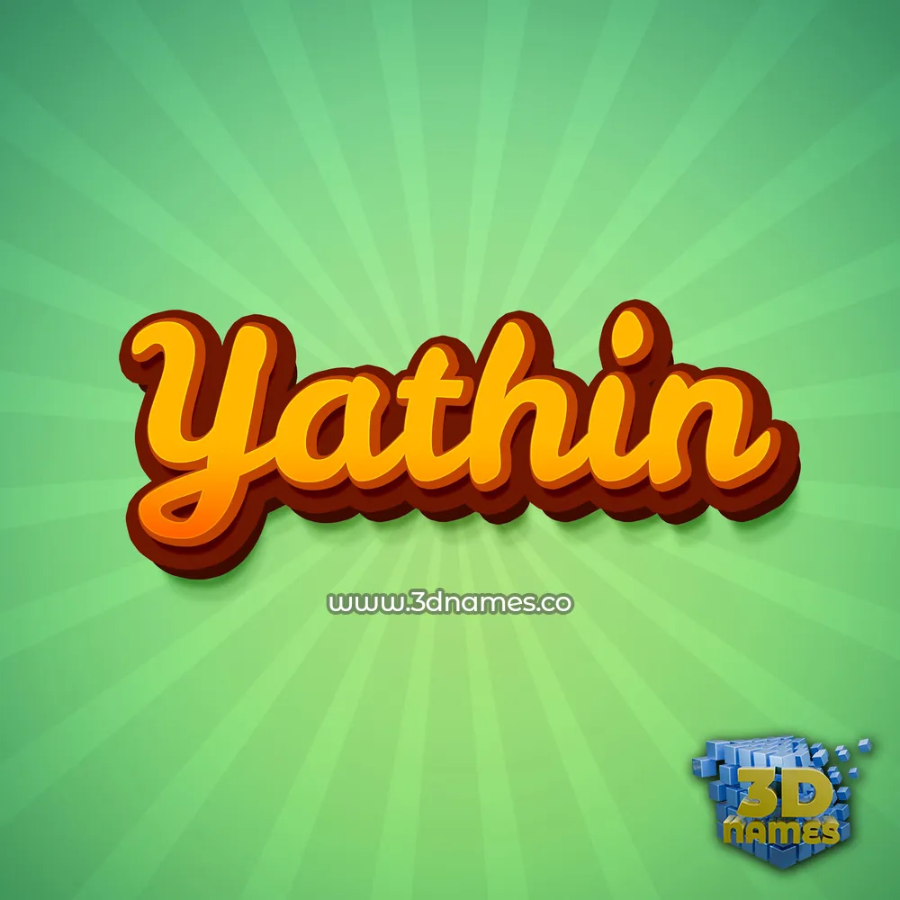yathin in Green Rays style - 3D name wallpaper