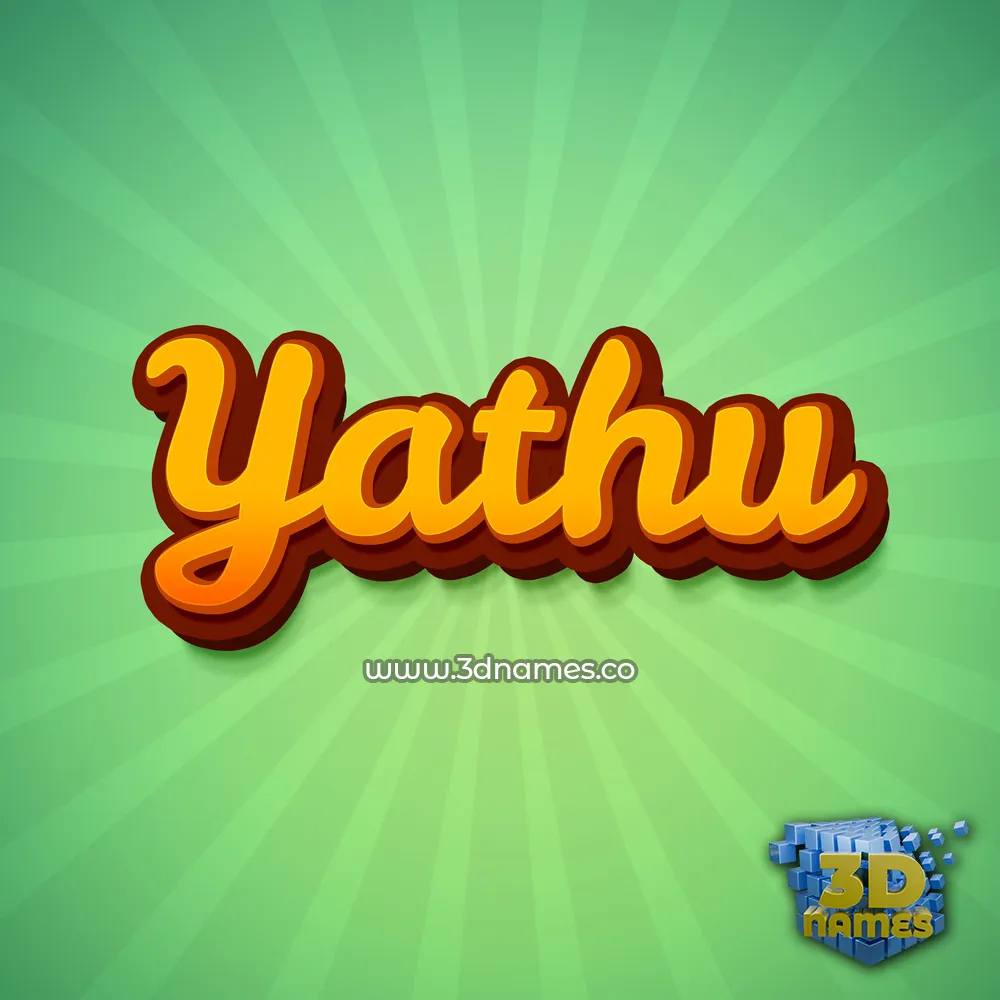 yathu in Green Rays style - 3D name wallpaper