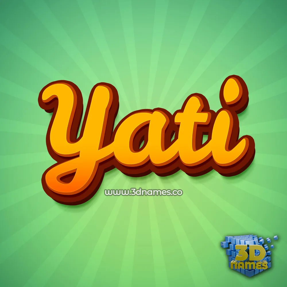 yati in Green Rays style - 3D name wallpaper