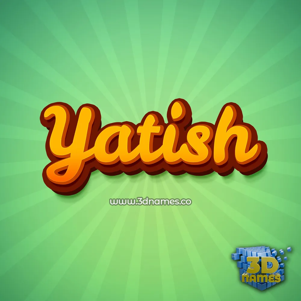 yatish in Green Rays style - 3D name wallpaper