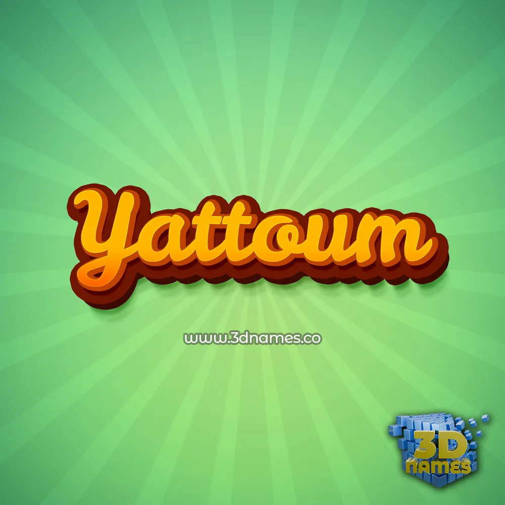 yattoum in Green Rays style - 3D name wallpaper