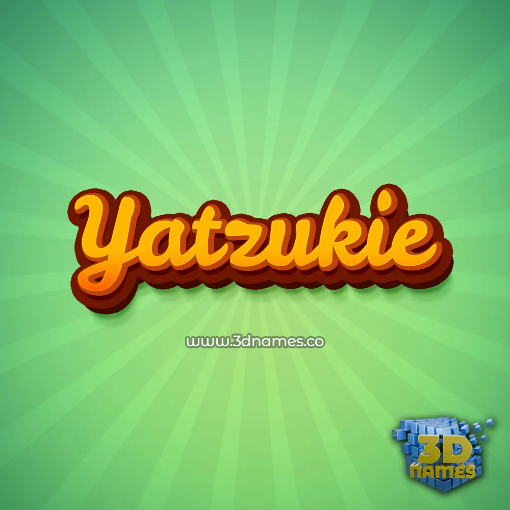 yatzukie in Green Rays style - 3D name wallpaper