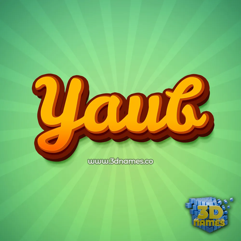 yaub in Green Rays style - 3D name wallpaper