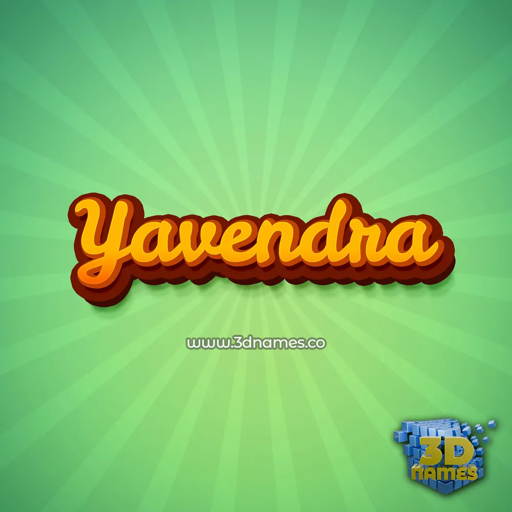 yavendra in Green Rays style - 3D name wallpaper