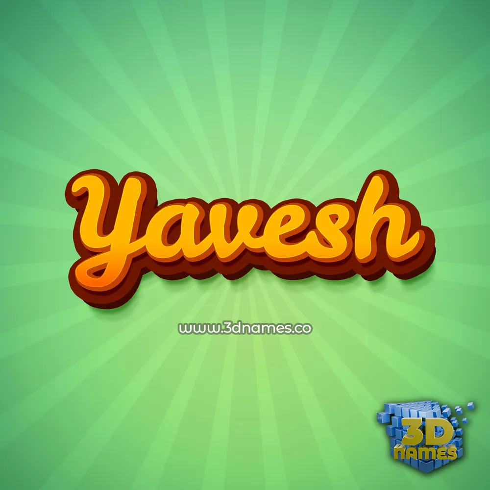 yavesh in Green Rays style - 3D name wallpaper