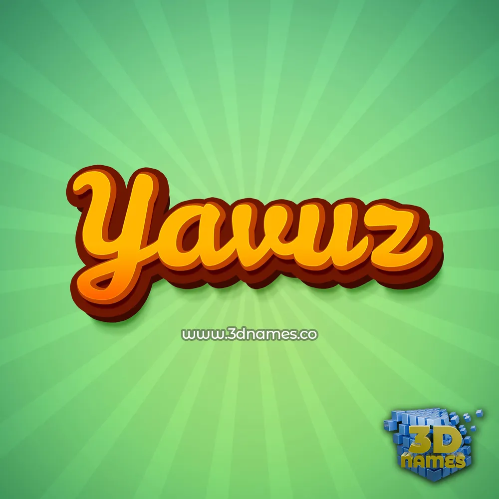 yavuz in Green Rays style - 3D name wallpaper