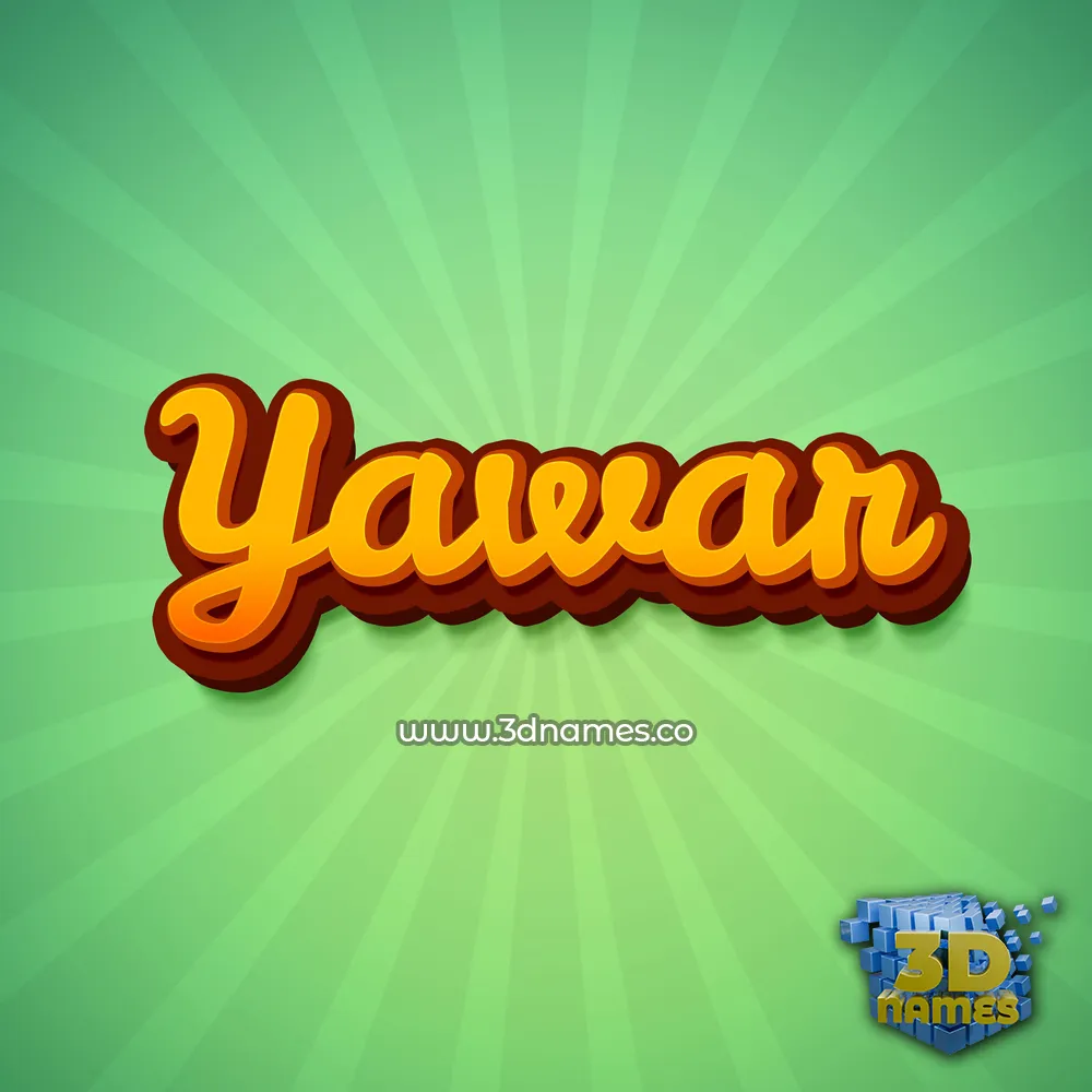 yawar in Green Rays style - 3D name wallpaper