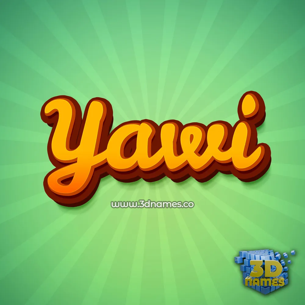 yawi in Green Rays style - 3D name wallpaper