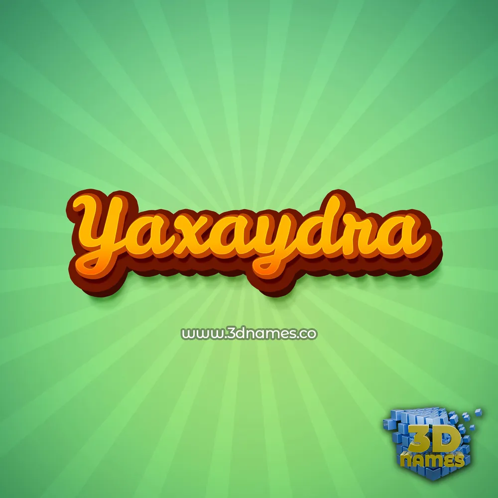 yaxaydra in Green Rays style - 3D name wallpaper