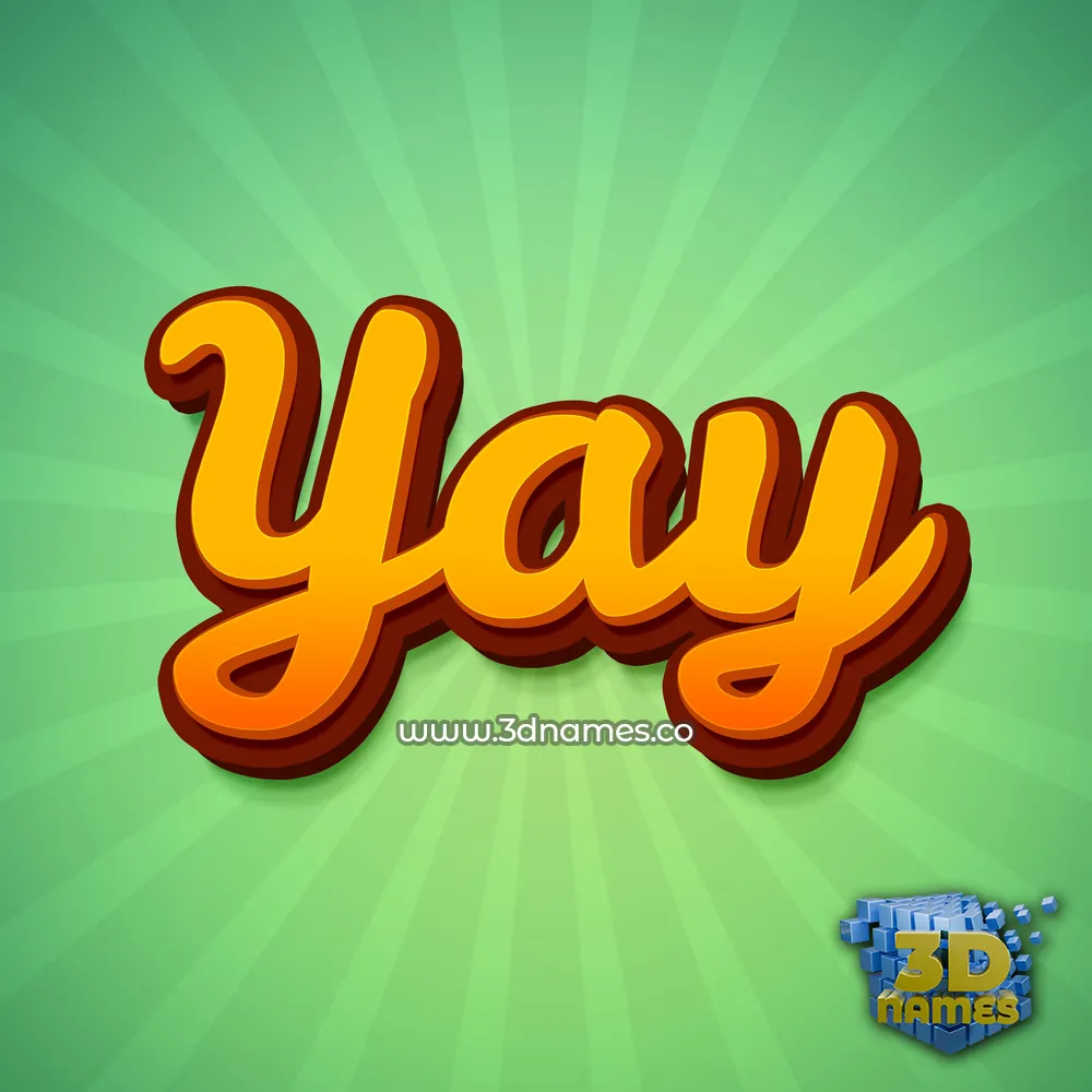yay in Green Rays style - 3D name wallpaper