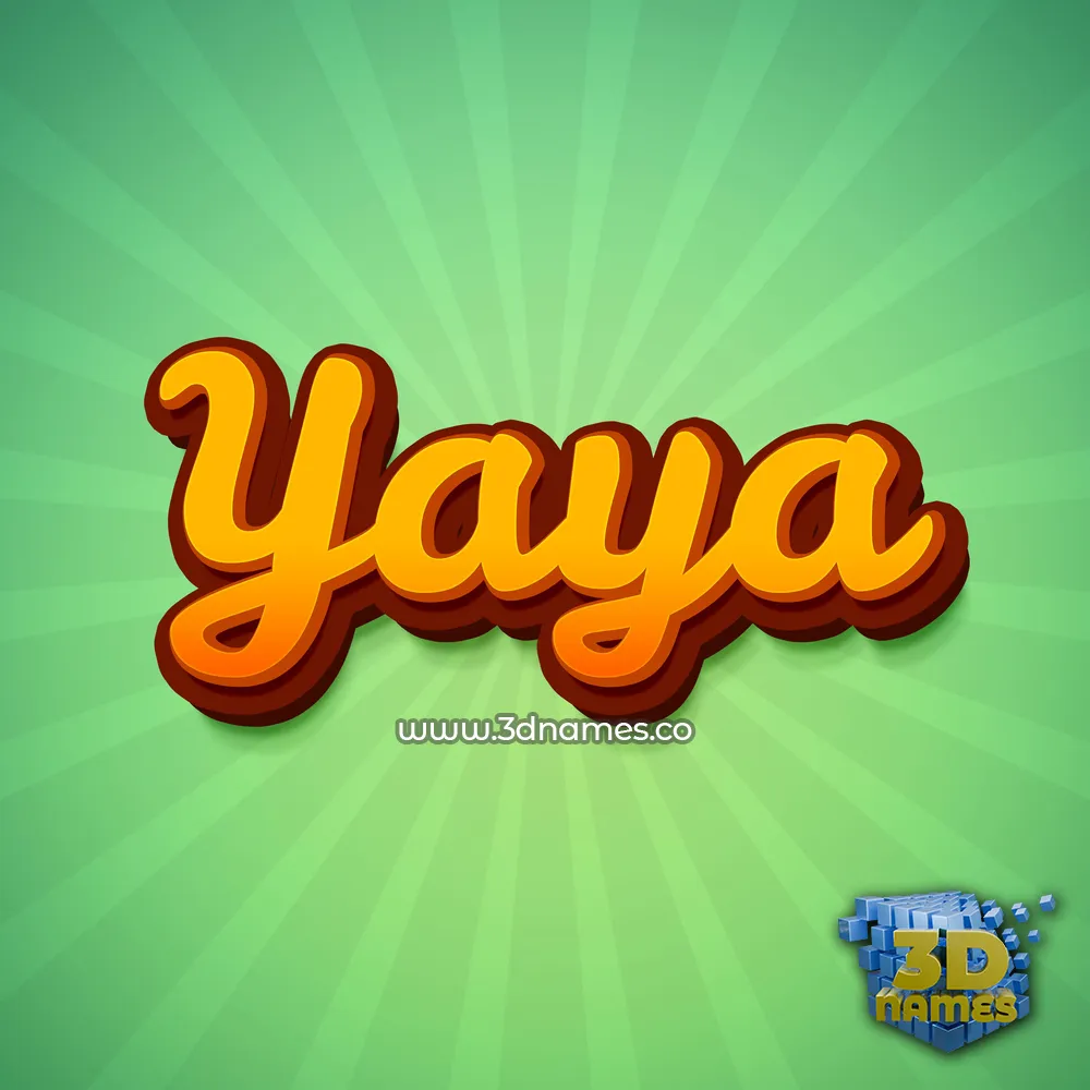 yaya in Green Rays style - 3D name wallpaper