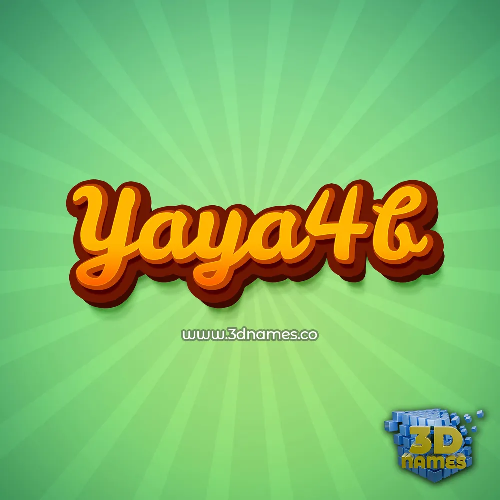 yaya4b in Green Rays style - 3D name wallpaper