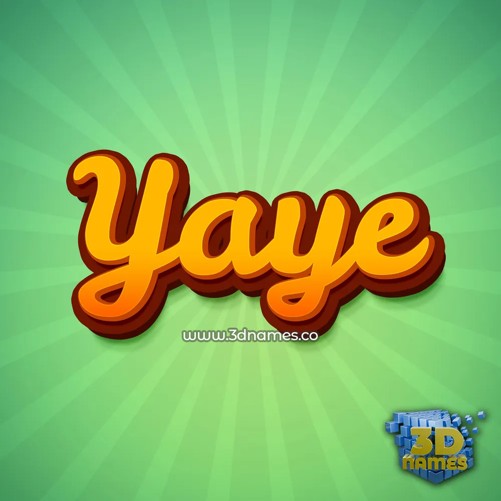 yaye in Green Rays style - 3D name wallpaper