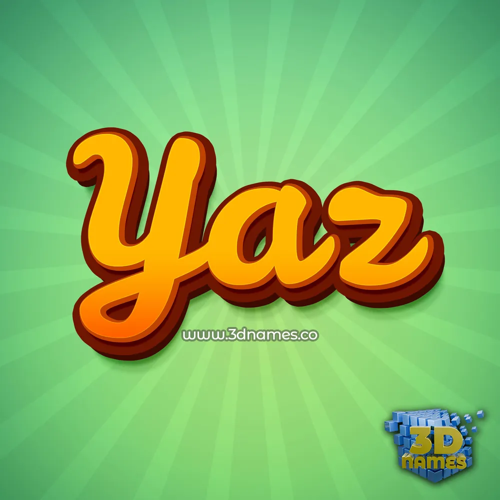 yaz in Green Rays style - 3D name wallpaper